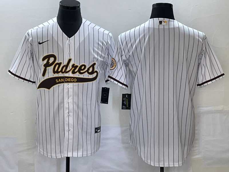 Mens San Diego Padres Blank White Cool Base With Patch Stitched Baseball Jersey->san diego padres->MLB Jersey
